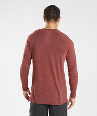Gymshark Retake Seamless Long Sleeve T-Shirt - Rose Brown/Black Marl
