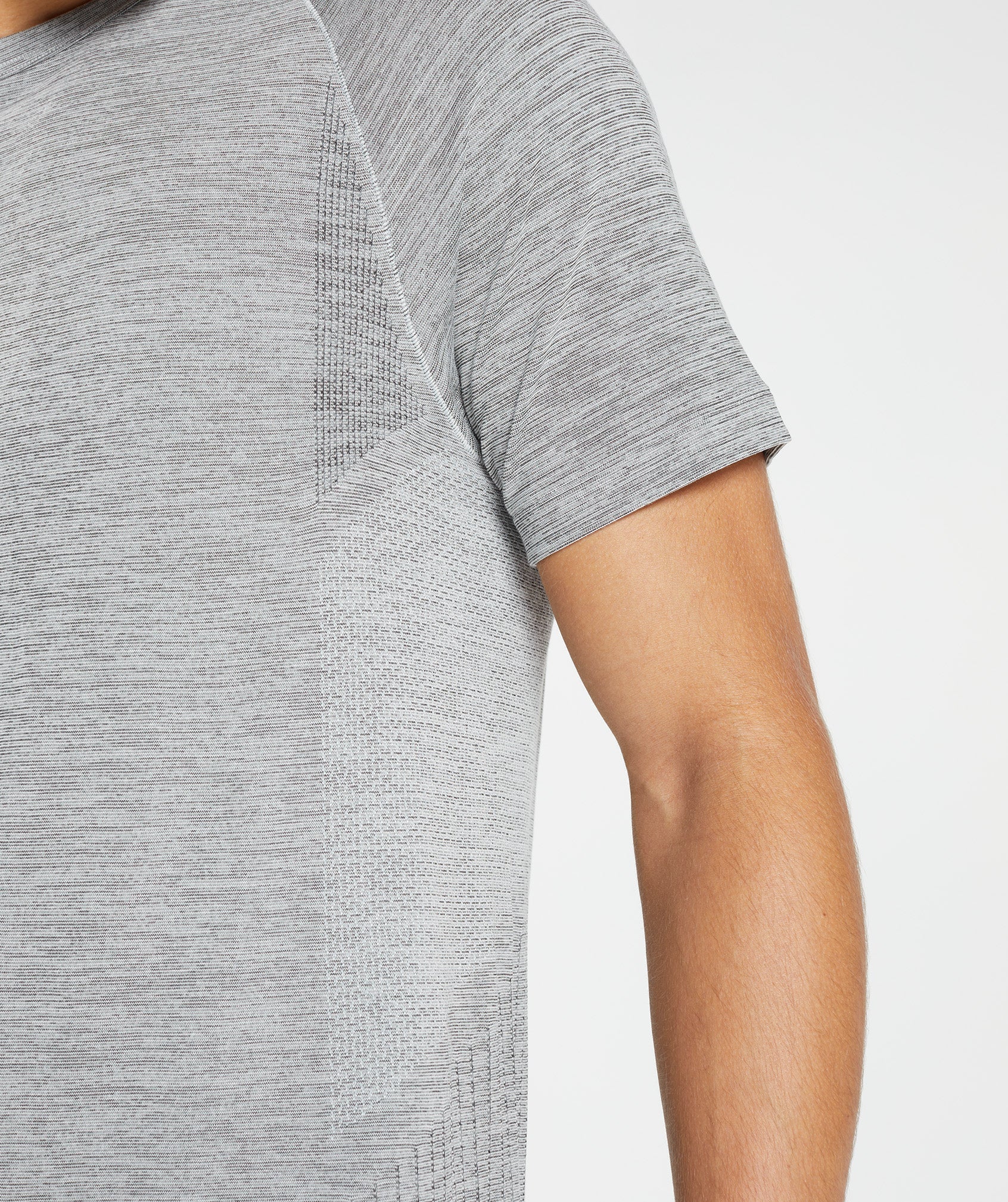 Gymshark Retake Seamless T-Shirt - Light Grey/Black Marl