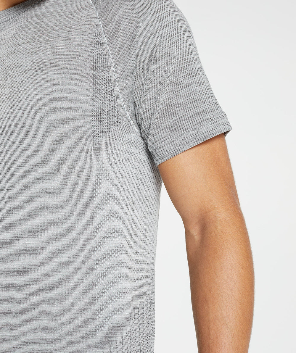Gymshark Retake Seamless T-Shirt - Light Grey/Black Marl