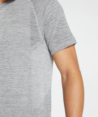 Gymshark Retake Seamless T-Shirt - Light Grey/Black Marl