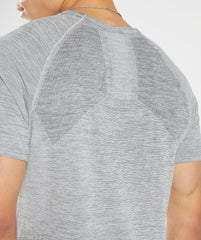 Gymshark Retake Seamless T-Shirt - Light Grey/Black Marl