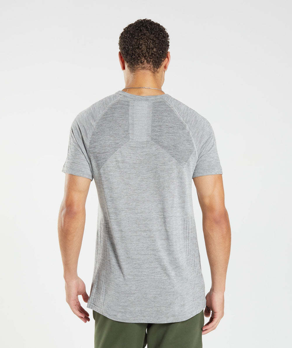 Gymshark Retake Seamless T-Shirt - Light Grey/Black Marl