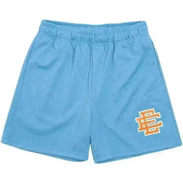 MIXED EMOTION EE Logo Casual Elastic Waist Sports Shorts Unisex Streetwear