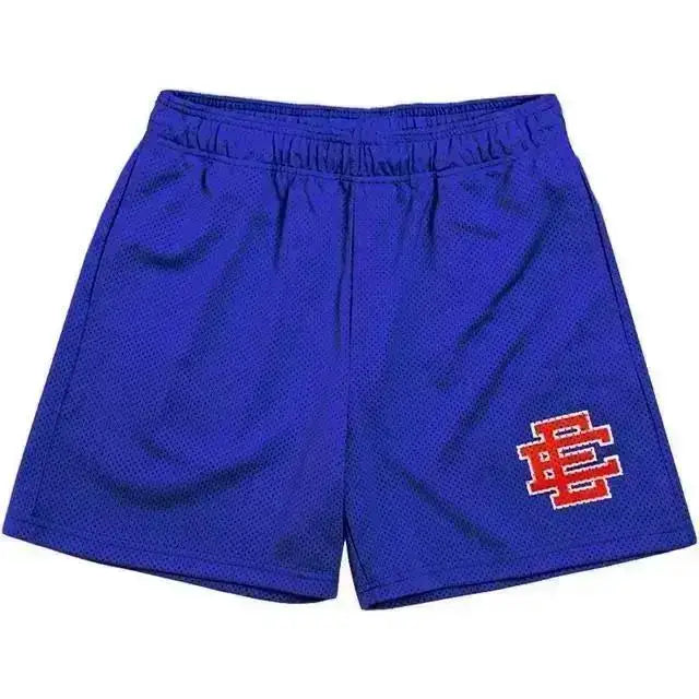 MIXED EMOTION EE Logo Casual Elastic Waist Sports Shorts Unisex Streetwear