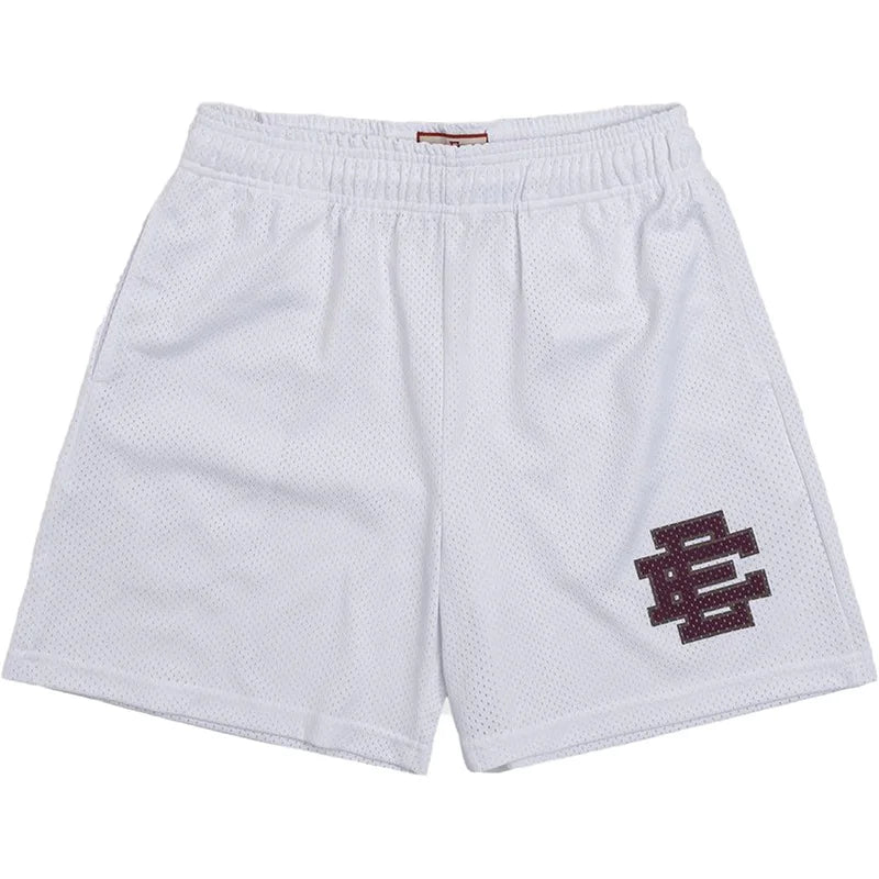 MIXED EMOTION EE Logo Casual Elastic Waist Sports Shorts Unisex Streetwear