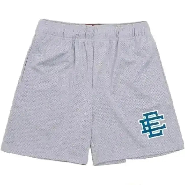 MIXED EMOTION EE Logo Casual Elastic Waist Sports Shorts Unisex Streetwear