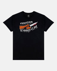 THRASHER Scarred 4 Life Graphic Black Short‑Sleeve T‑Shirt