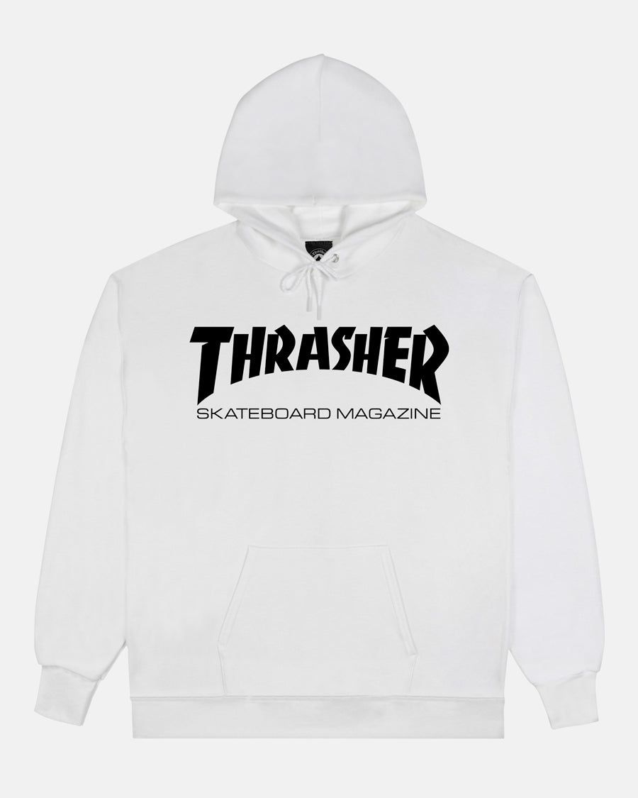 THRASHER SKATE MAG - HOODIE - WHITE/BLACK