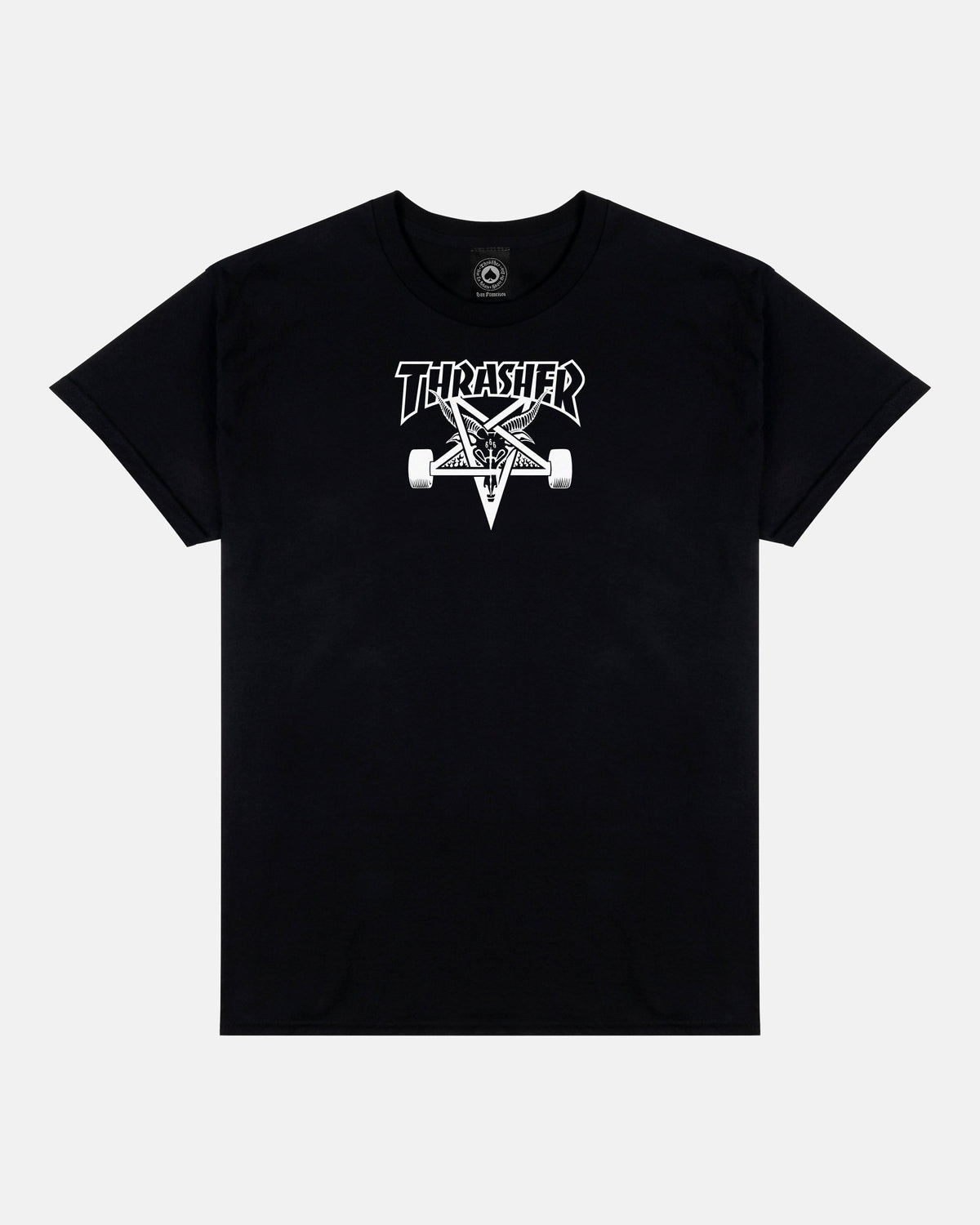 THRASHER Pentagram Skate Graphic Black Short‑Sleeve T‑Shirt