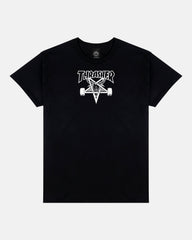 THRASHER Pentagram Skate Graphic Black Short‑Sleeve T‑Shirt