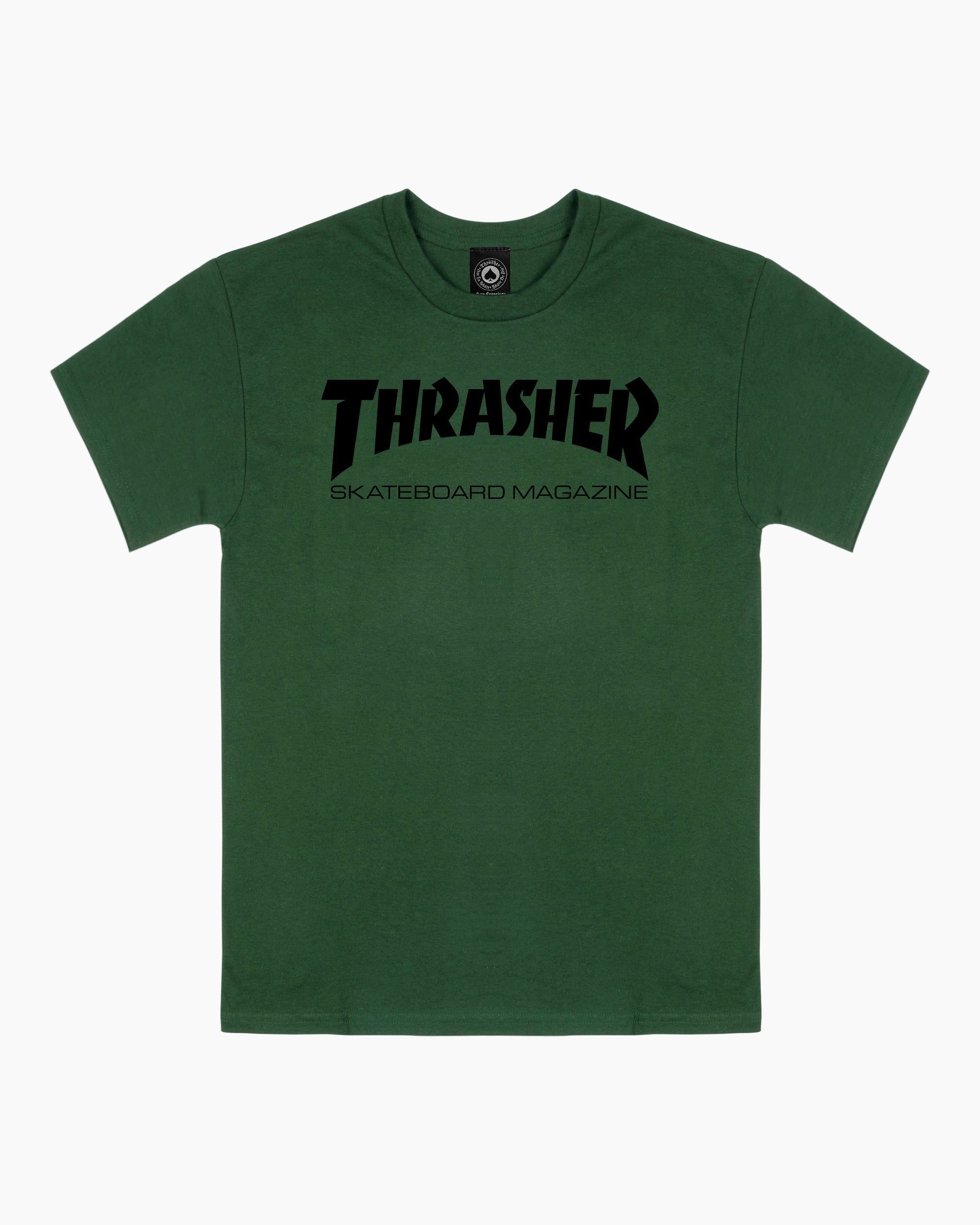 THRASHER Skate Mag Logo Green Short‑Sleeve T‑Shirt