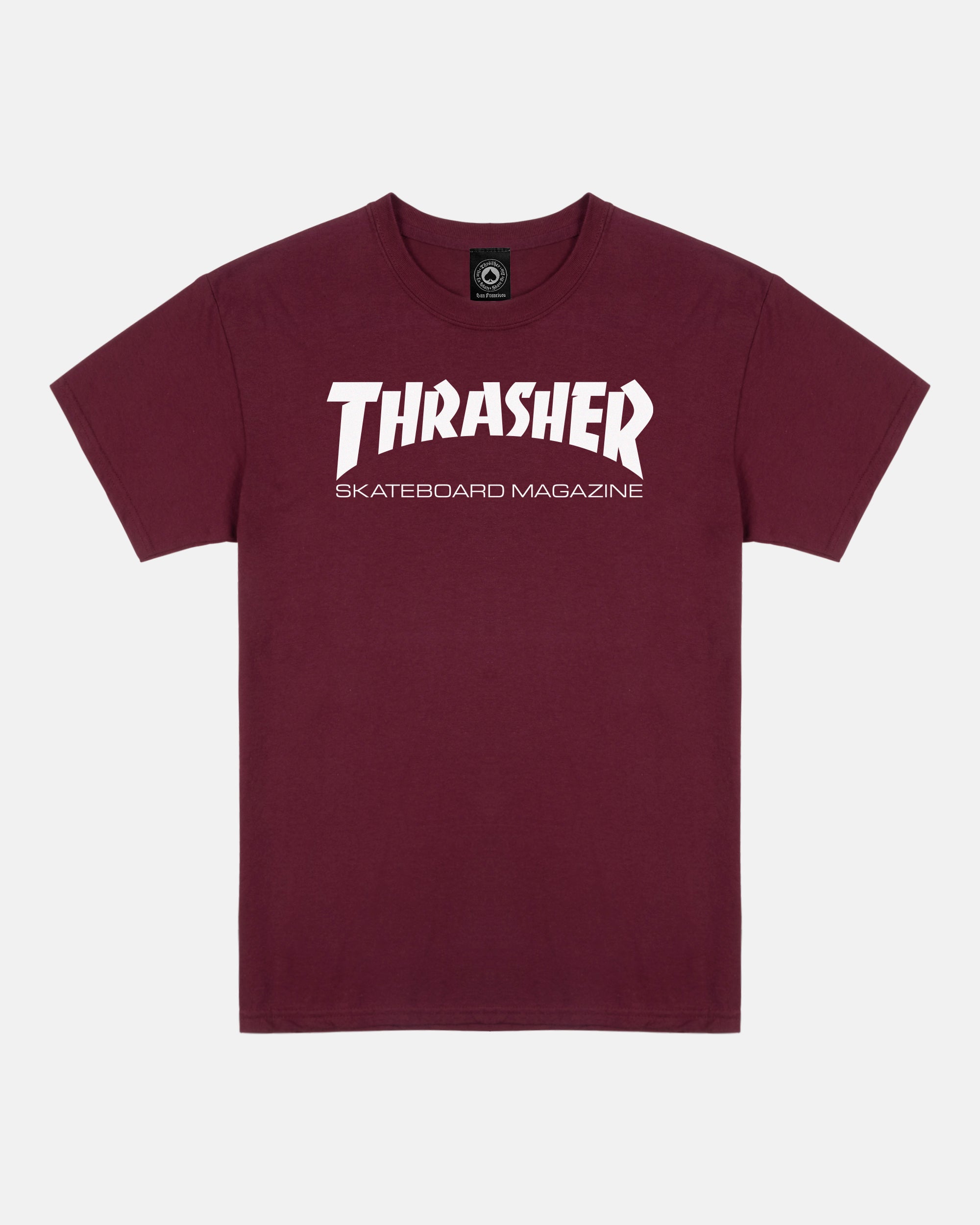 THRASHER Skate Mag Logo Maroon Short‑Sleeve T‑Shirt
