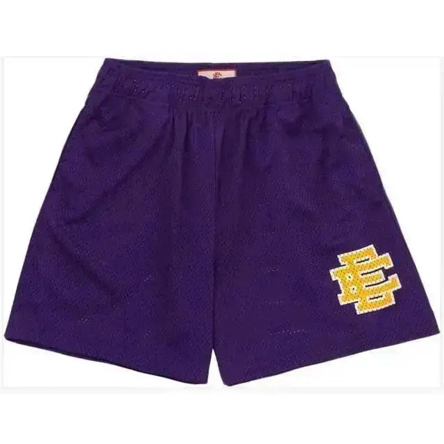 MIXED EMOTION EE Logo Casual Elastic Waist Sports Shorts Unisex Streetwear