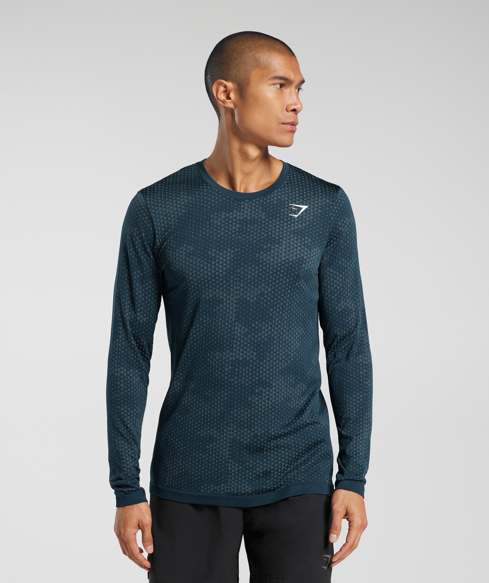 Gymshark Sport Seamless Long Sleeve T-Shirt - Navy/Denim Teal