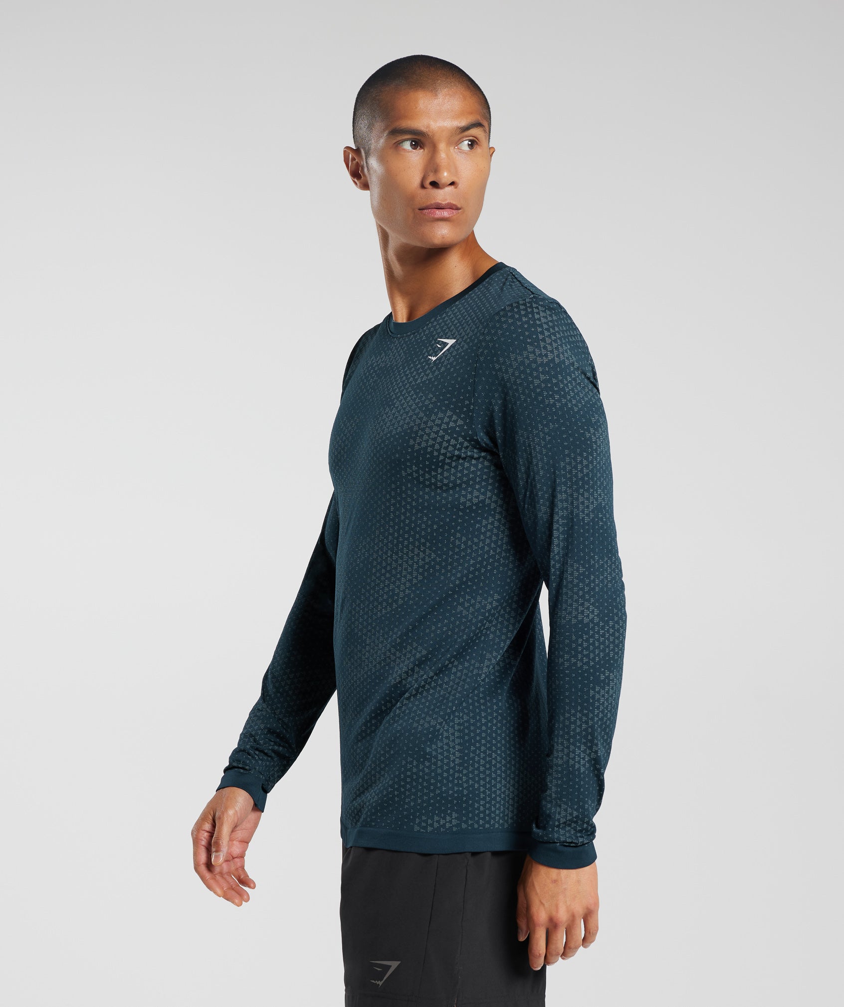 Gymshark Sport Seamless Long Sleeve T-Shirt - Navy/Denim Teal