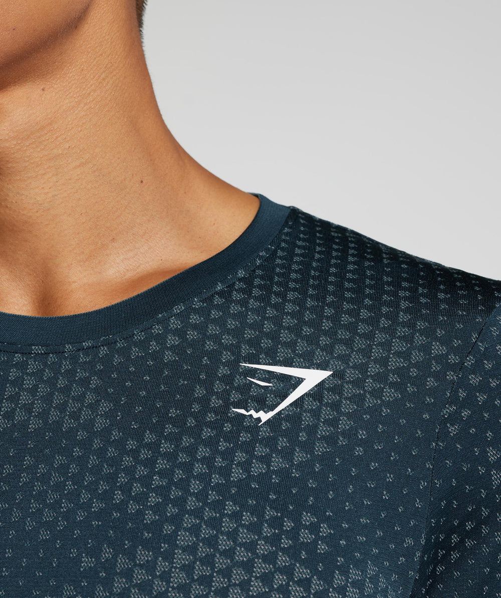 Gymshark Sport Seamless Long Sleeve T-Shirt - Navy/Denim Teal