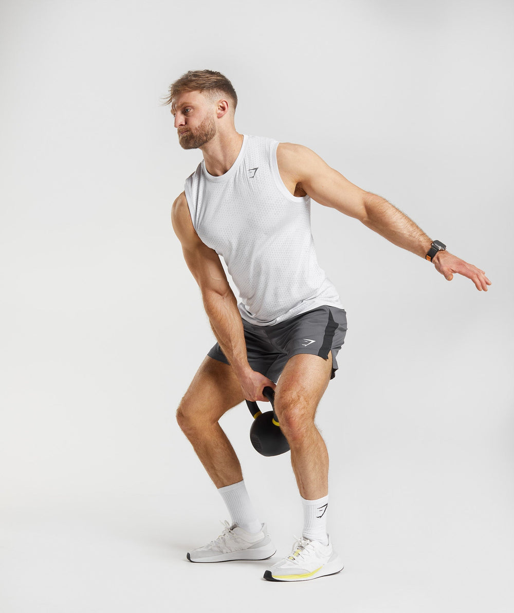 Gymshark Sport Seamless Tank - White/Smokey Grey