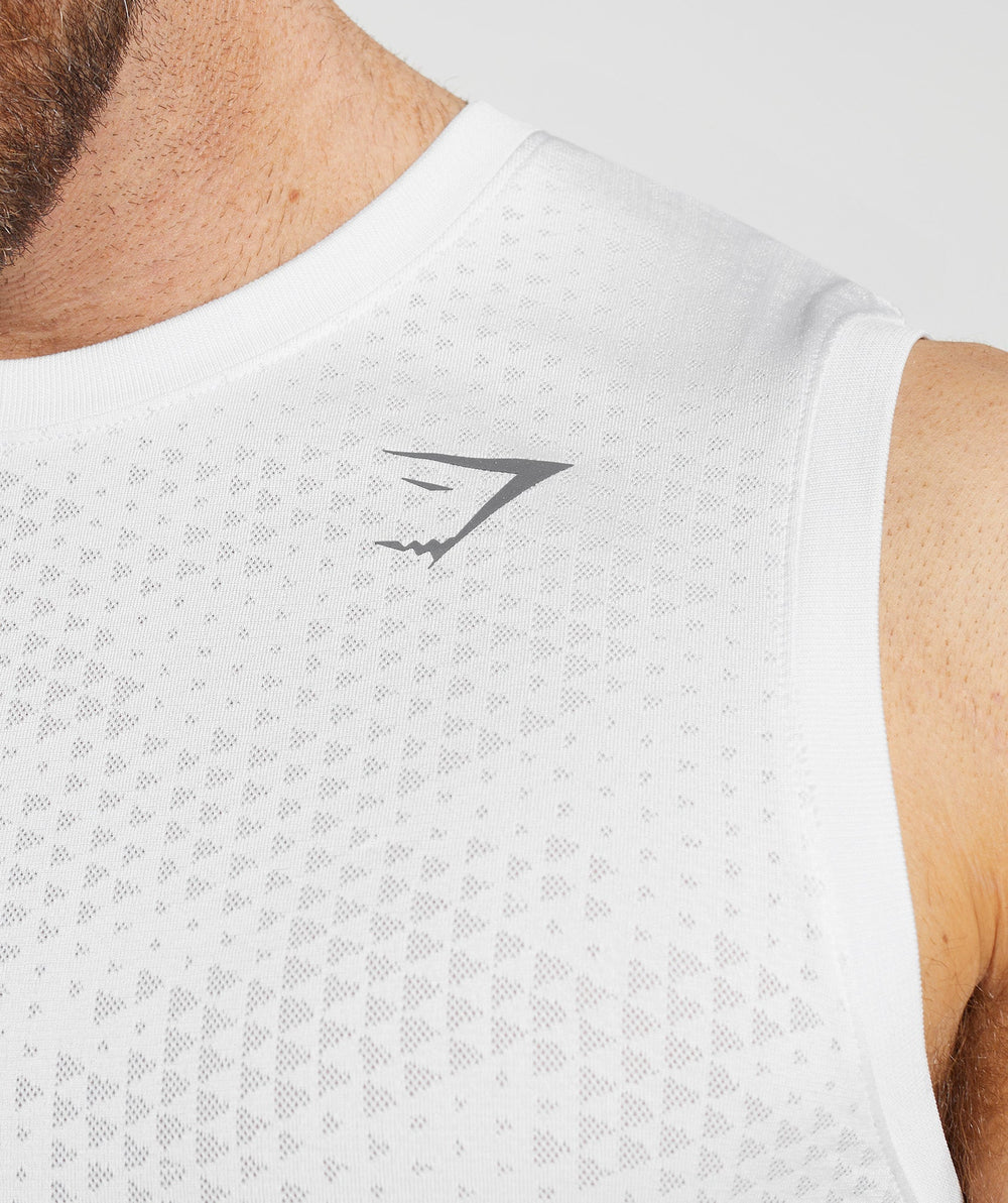 Gymshark Sport Seamless Tank - White/Smokey Grey