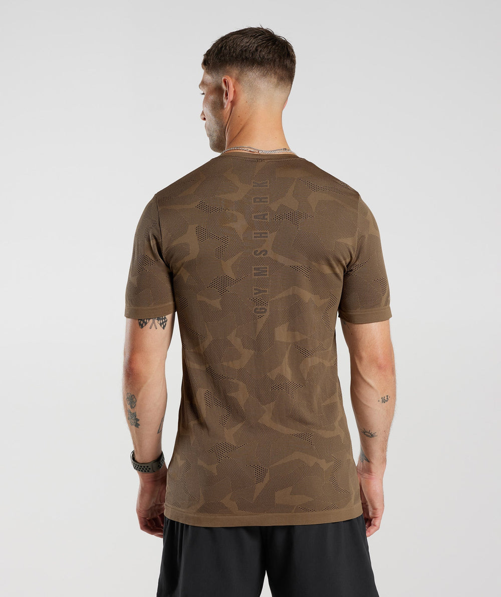 Gymshark Sport Seamless T-Shirt - Fossil Brown/Black
