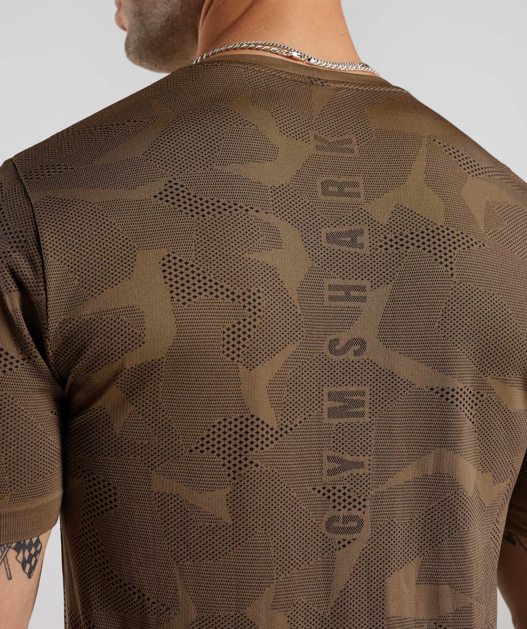 Gymshark Sport Seamless T-Shirt - Fossil Brown/Black