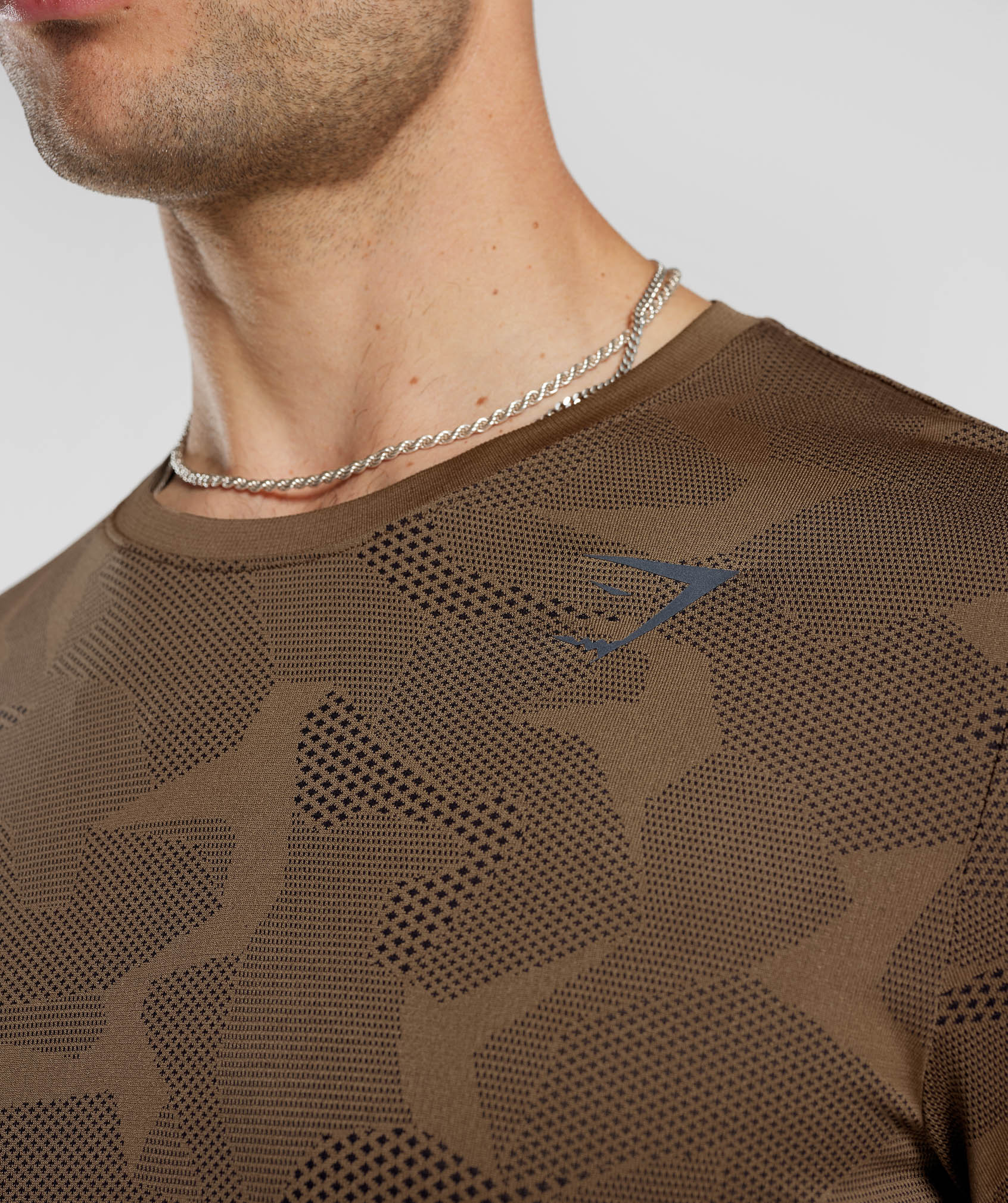 Gymshark Sport Seamless T-Shirt - Fossil Brown/Black