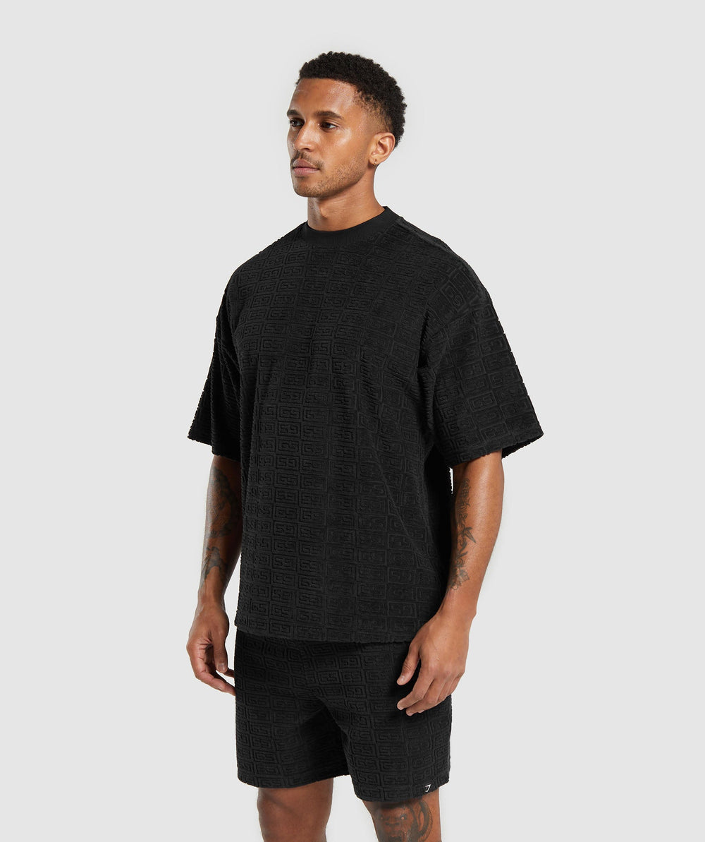 Gymshark Towelling T-Shirt - Black