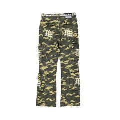 MIXED EMOTION Camo Rhinestone Flare Pants