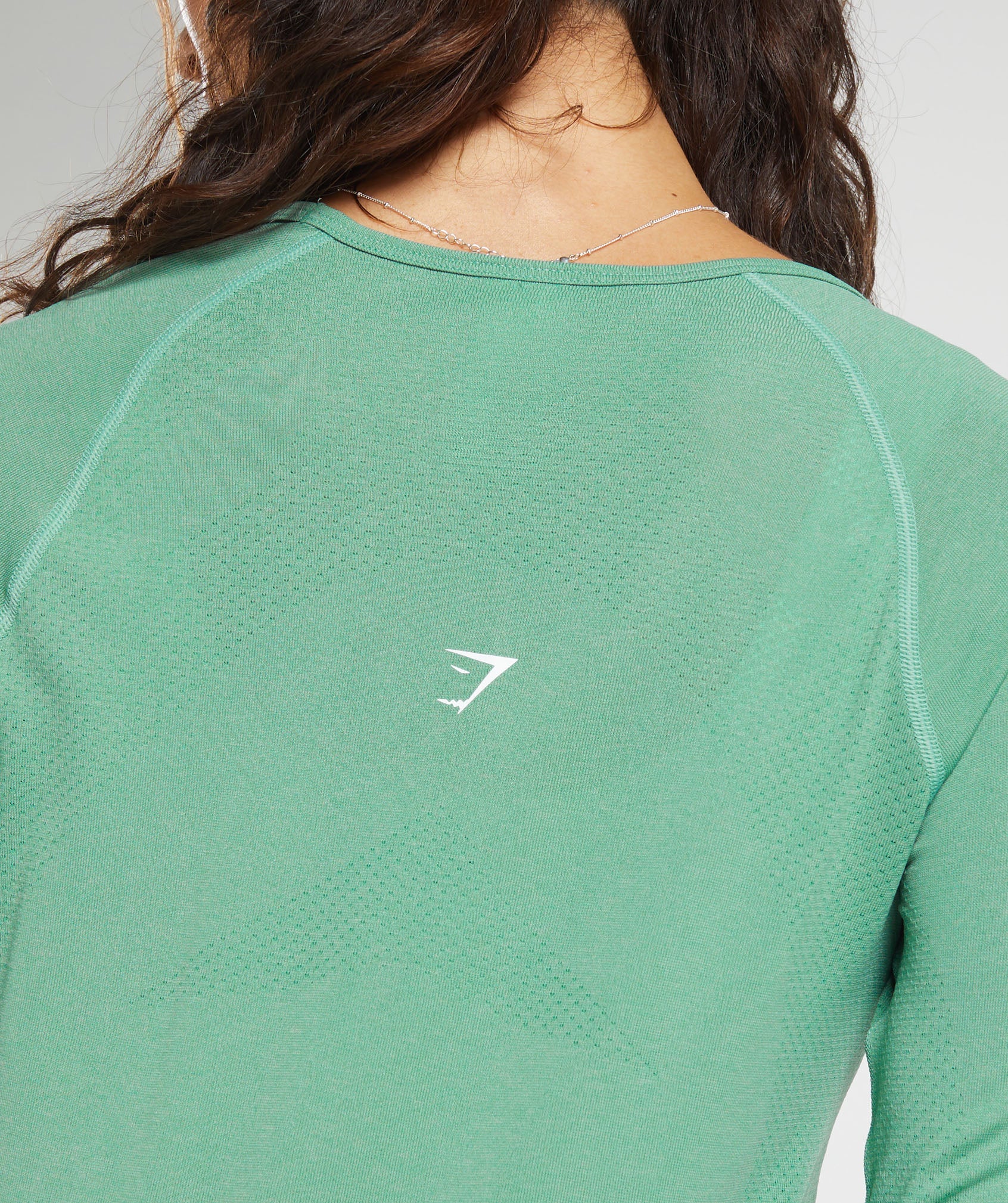 Gymshark Vital Seamless Light Long Sleeve Top - Lagoon Green Marl