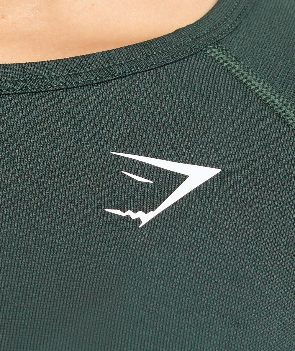 Gymshark Vital Seamless Light Long Sleeve Top - Woodland Green Marl