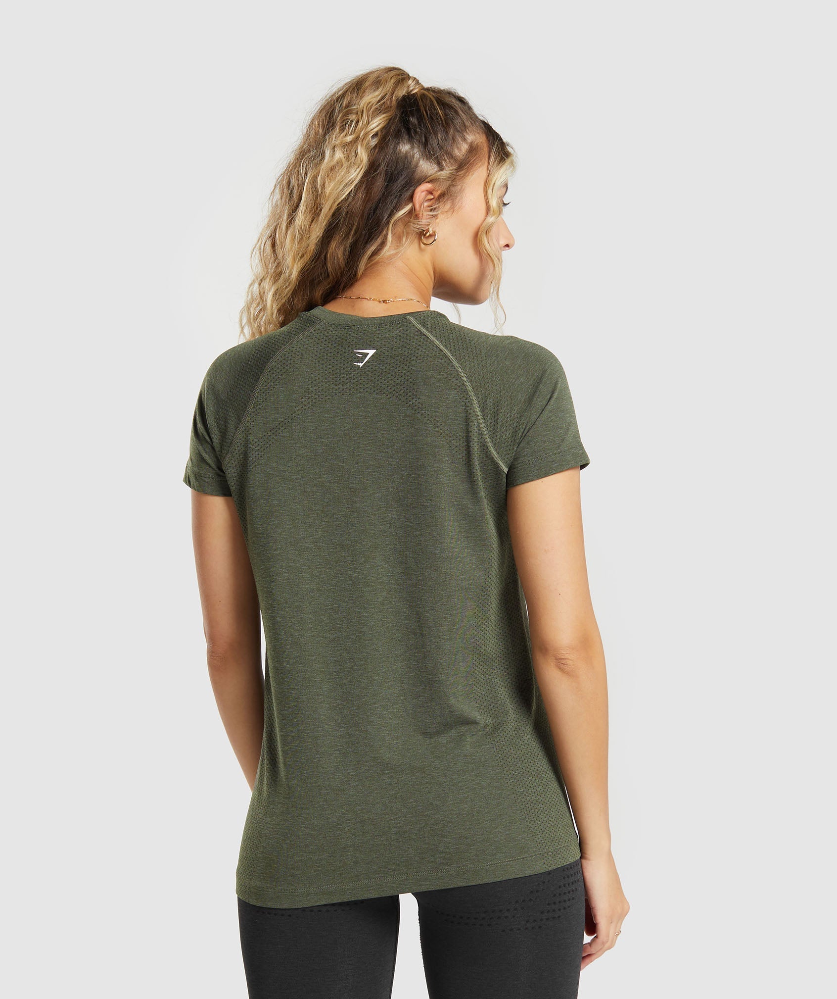 Gymshark Vital Seamless 2.0 Light T-Shirt - Base Green/ Marl