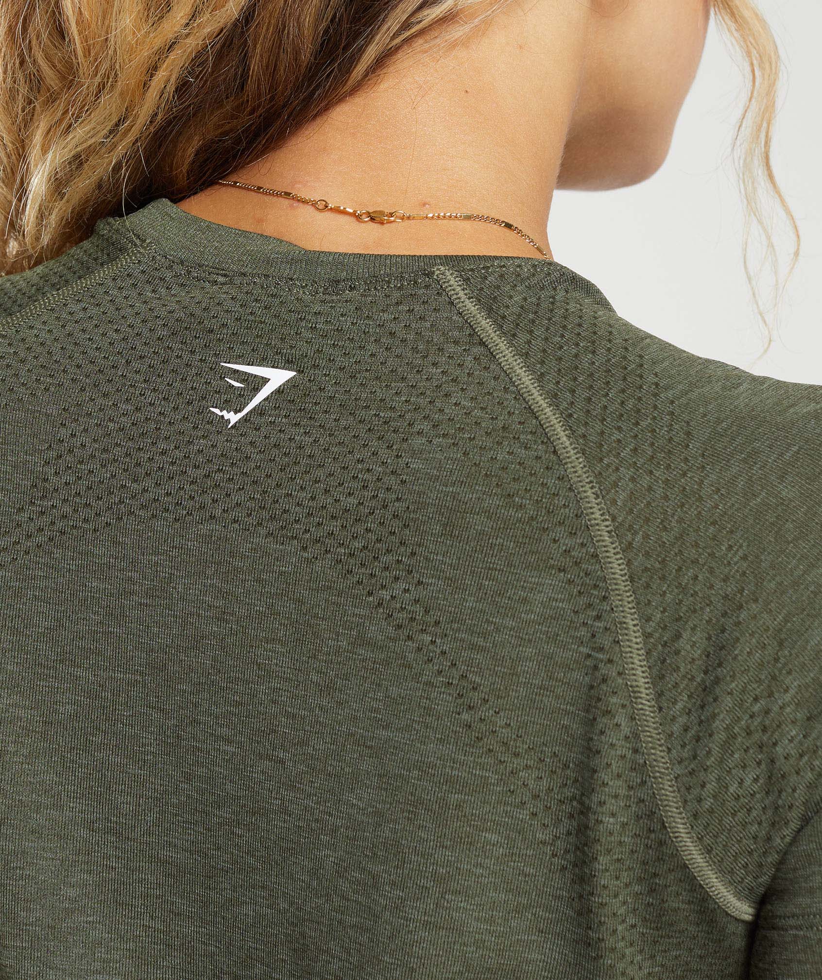 Gymshark Vital Seamless 2.0 Light T-Shirt - Base Green/ Marl