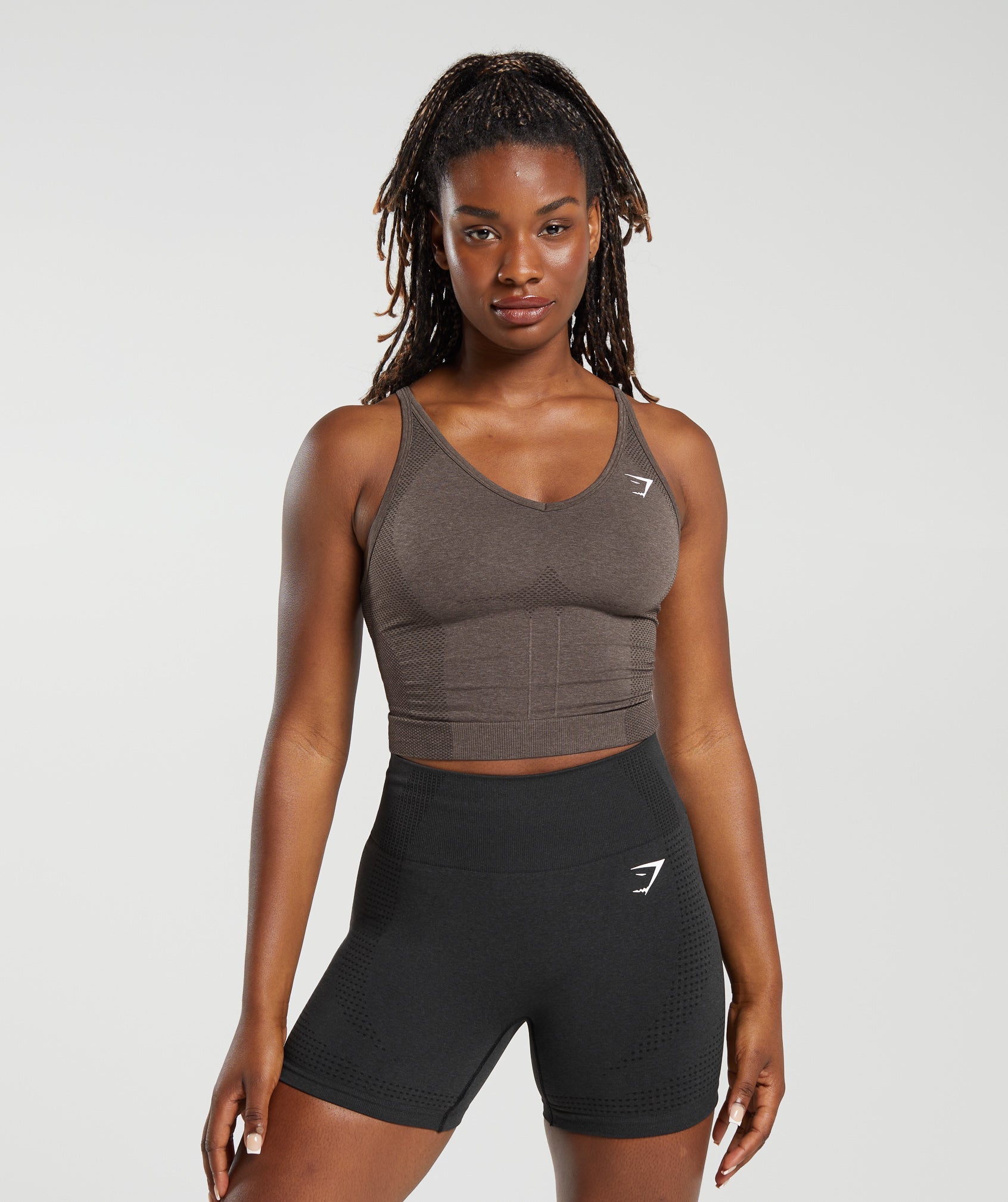 Gymshark Vital Midi Tank - Brown Marl