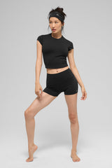 ALO Softsculpt Precision Short Sleeve Top - Black