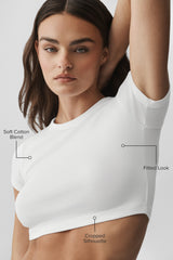 Cropped Timeless Tee - White