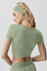 Cropped Timeless Tee - Dune Grass