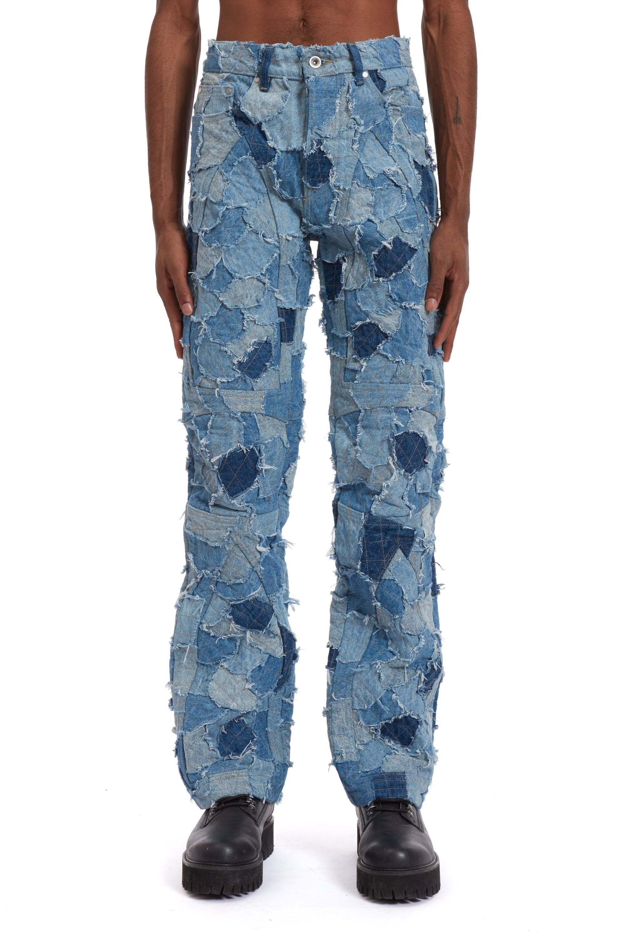 DENIM BORO MOTO PANT
