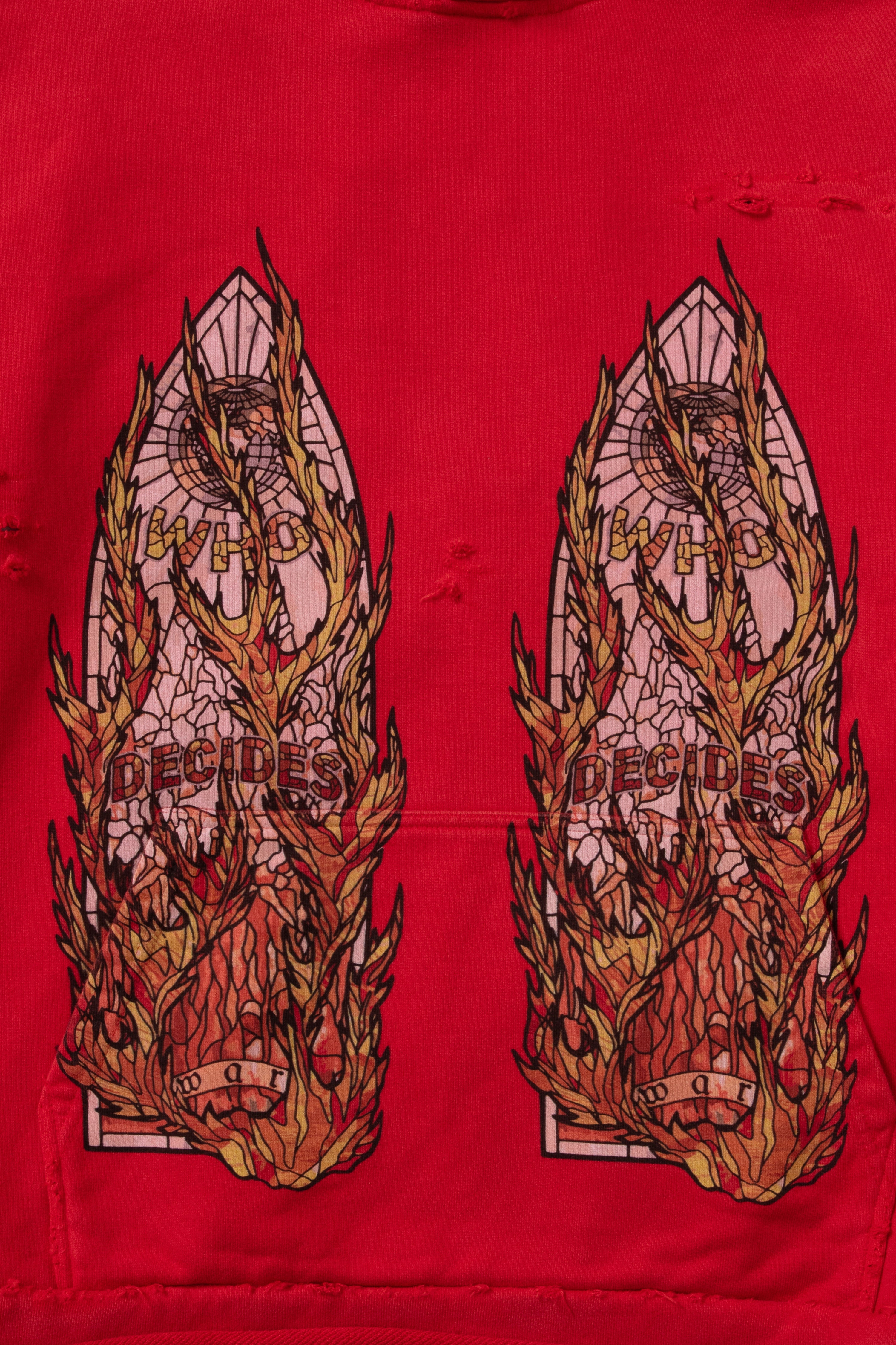 FLAME GLASS HOODED PULLOVER