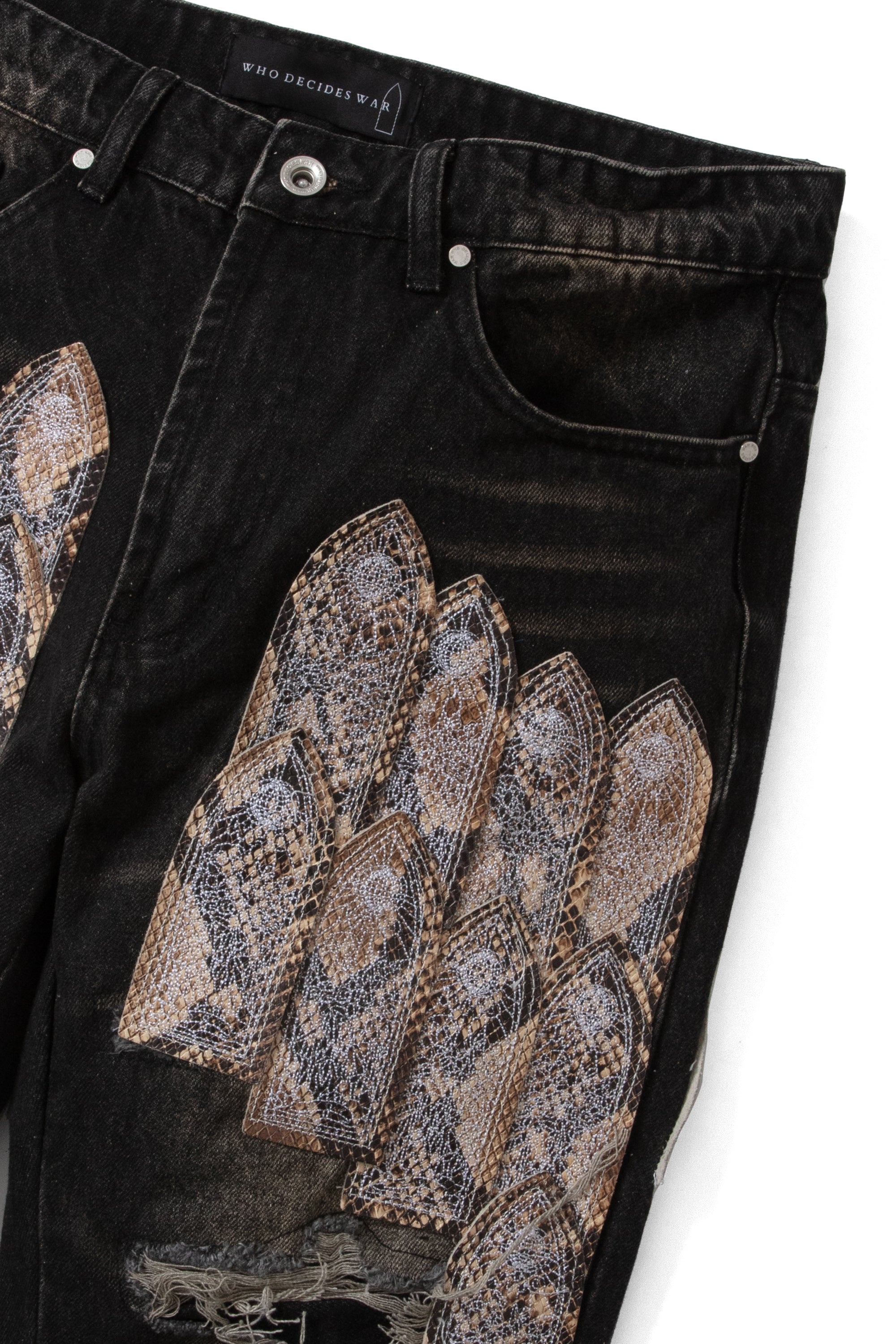 PATCHED ARCH MOCHA DENIM