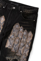 PATCHED ARCH MOCHA DENIM
