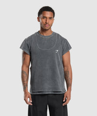 Gymshark Washed Double Layer T-Shirt - Black