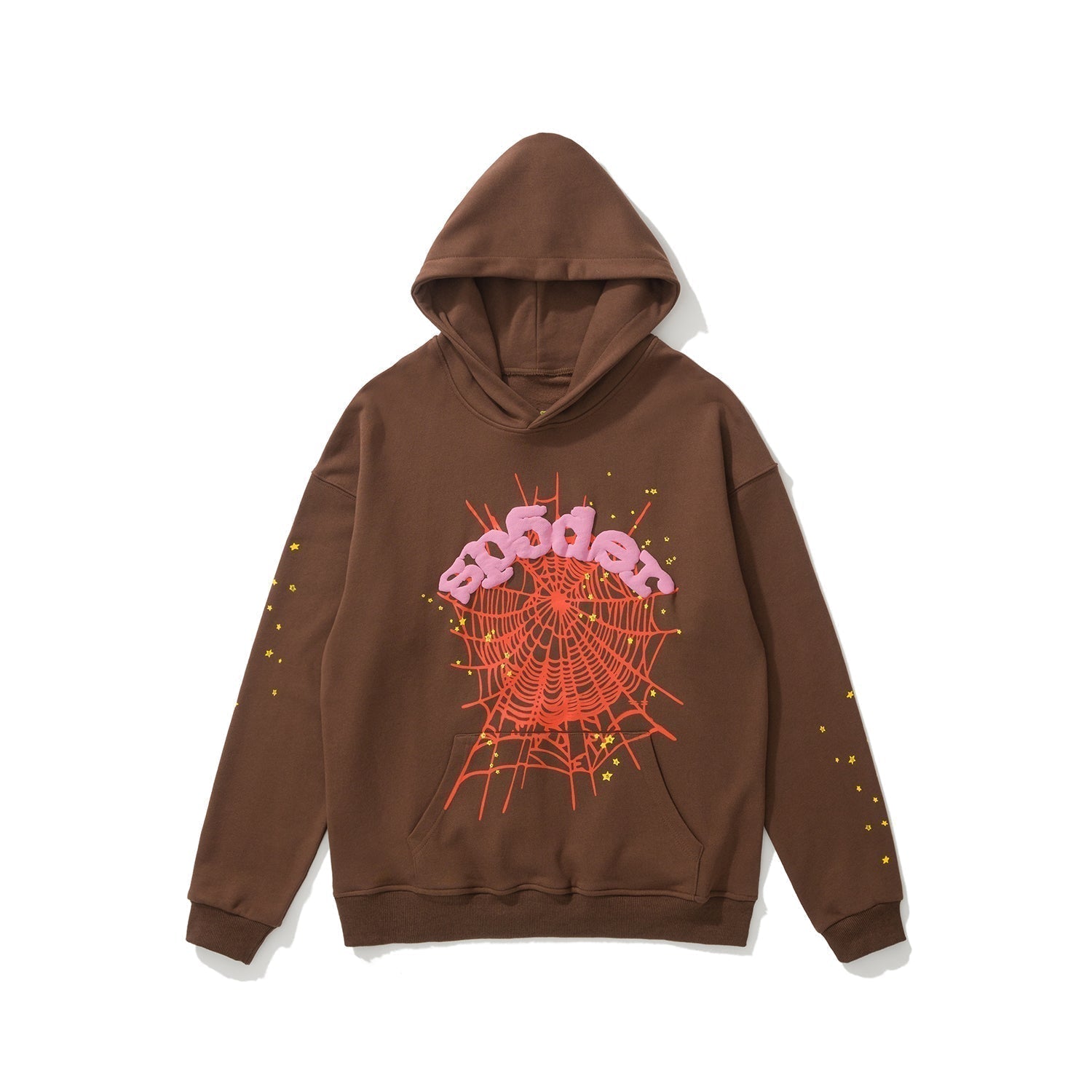Sp5der Arch Logo Spider‑Web 3‑Color Pullover Hoodie