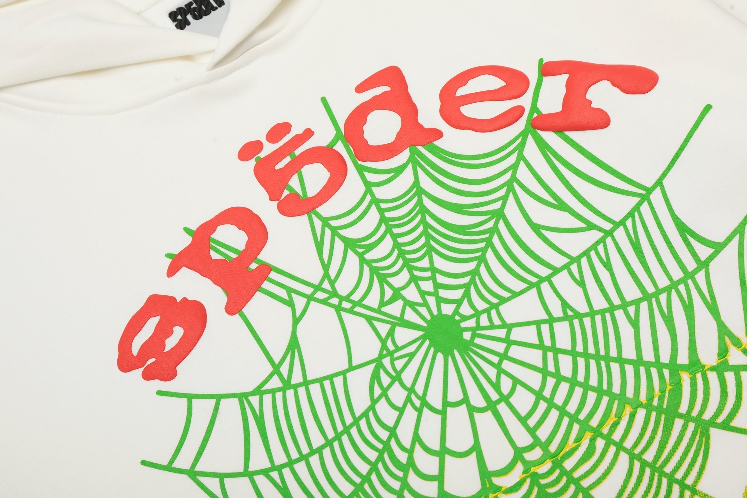 Sp5der Gradient Spider Web Graphic White Pullover Hoodie