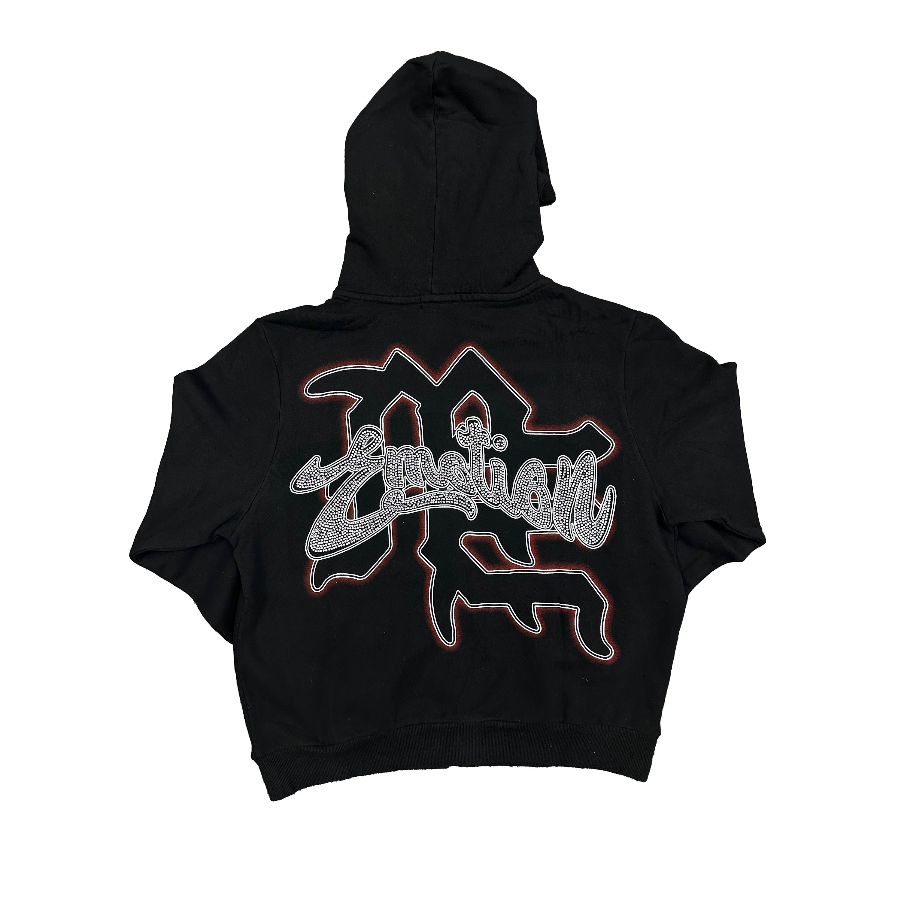 MIXED EMOTION Fire Angel Graphic Full‑Zip Hoodie