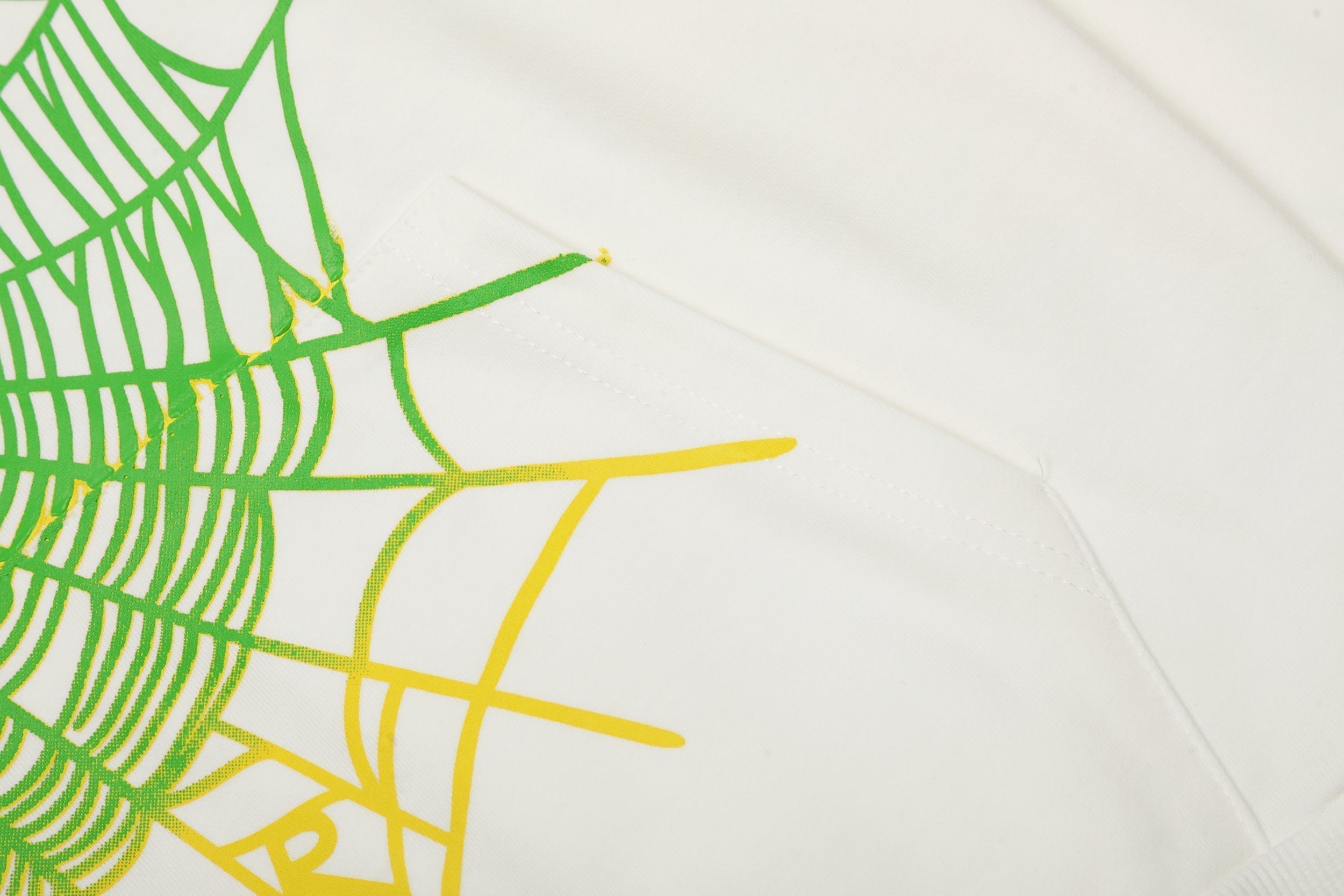 Sp5der Gradient Spider Web Graphic White Pullover Hoodie
