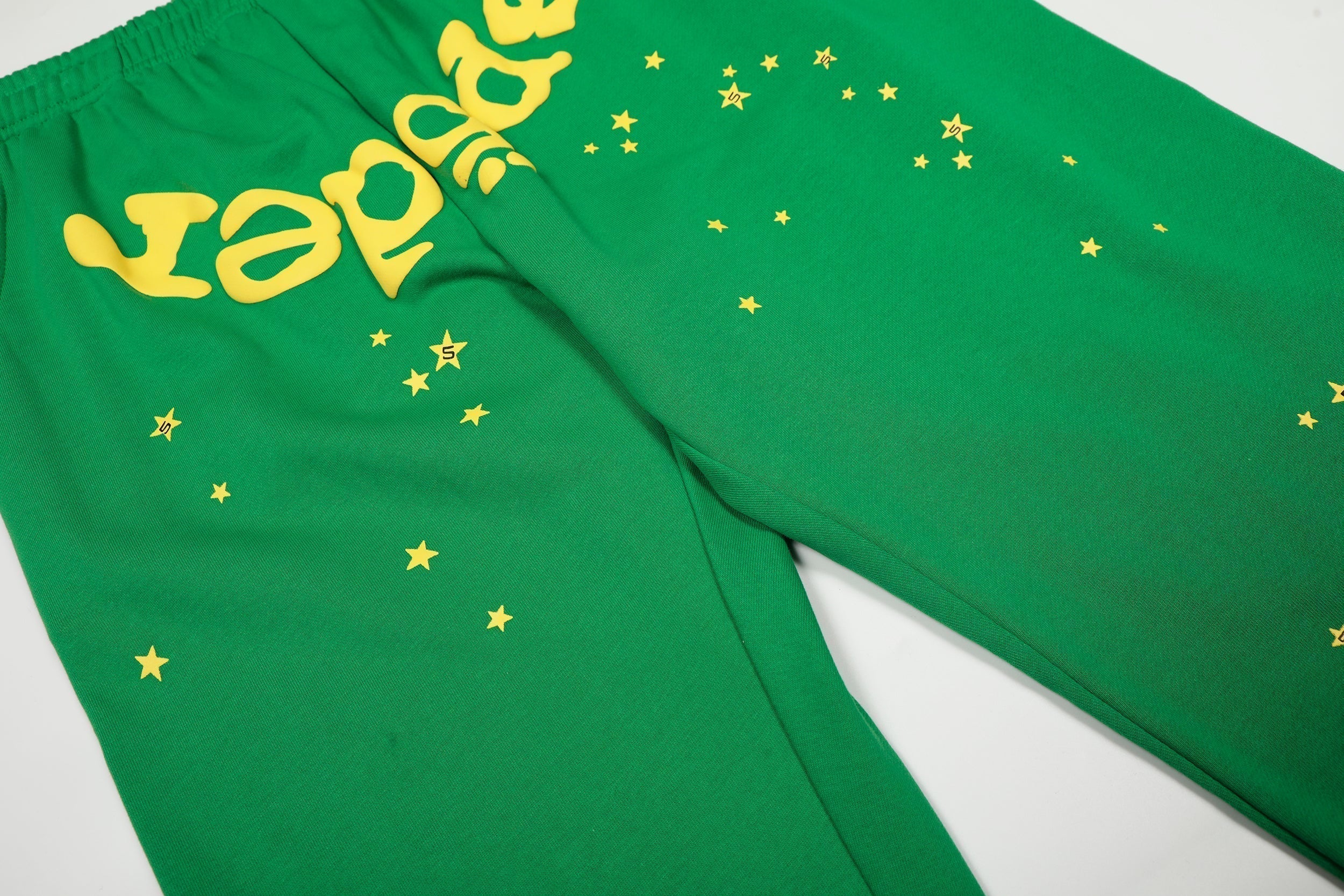 Sp5der Gold Spider‑Web Green Pullover Hoodie