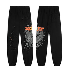 Sp5der Hood‑Print Star Splatter Pullover Hoodie