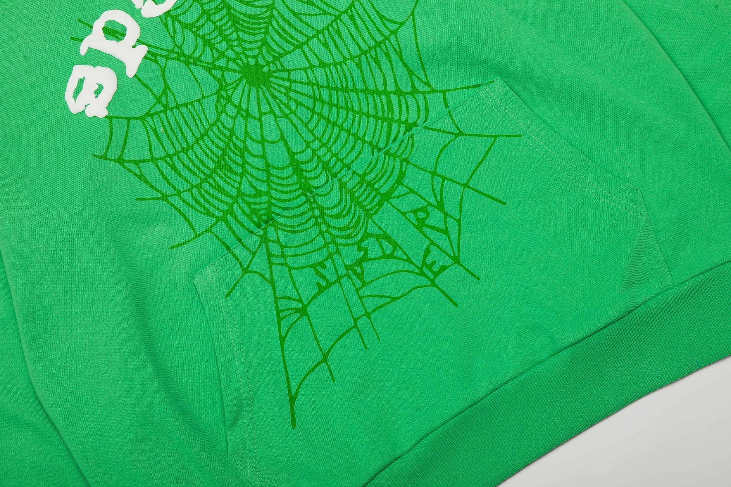Sp5der Classic Spider‑Web Green Pullover Hoodie