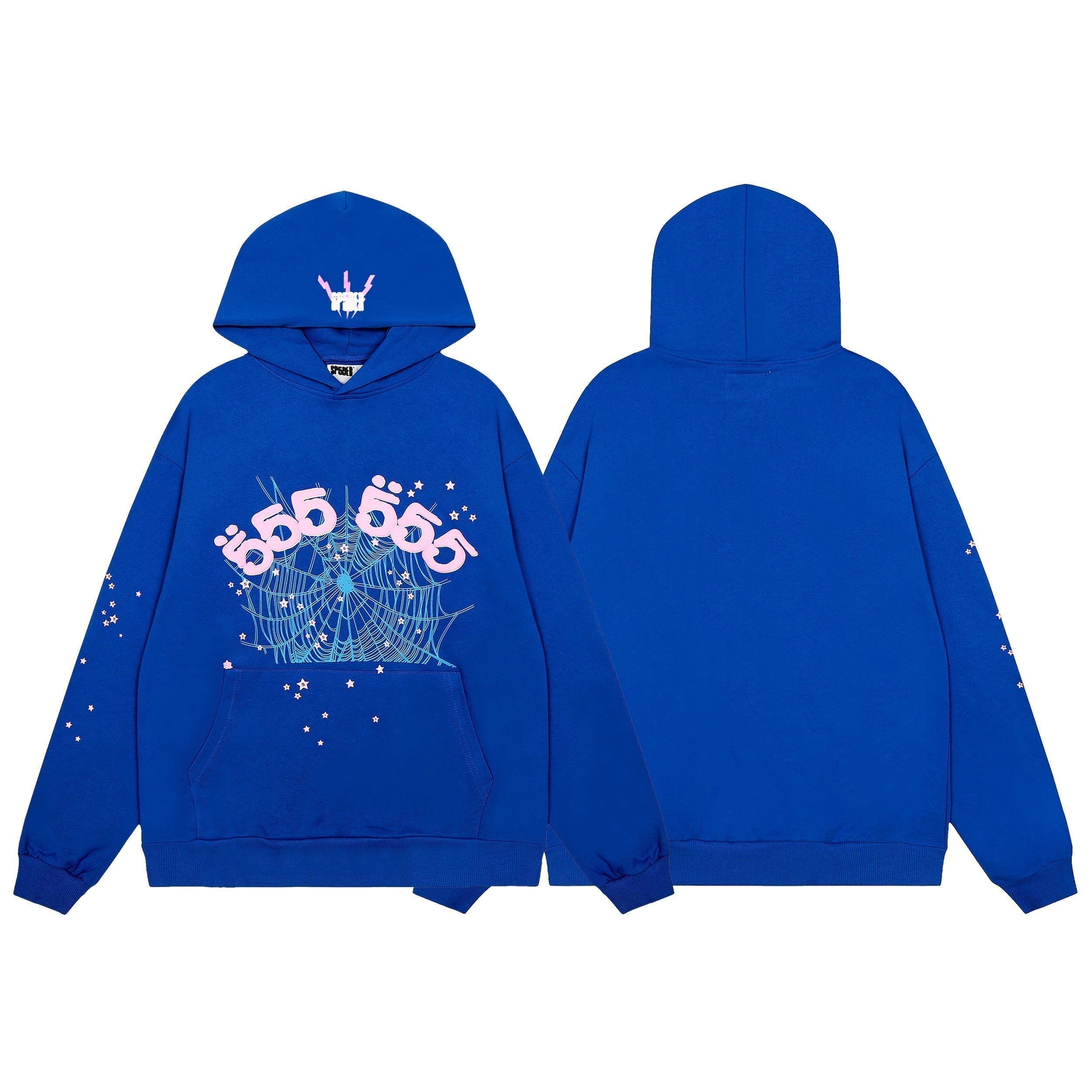 Sp5der 555 Pink Spider Graphic Pullover Hoodie