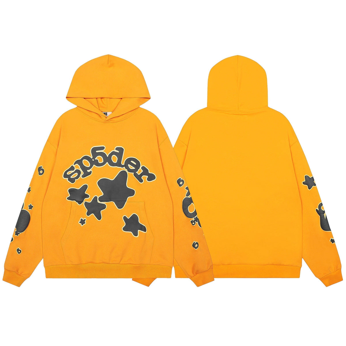 Sp5der Star Graphic Yellow Pullover Hoodie