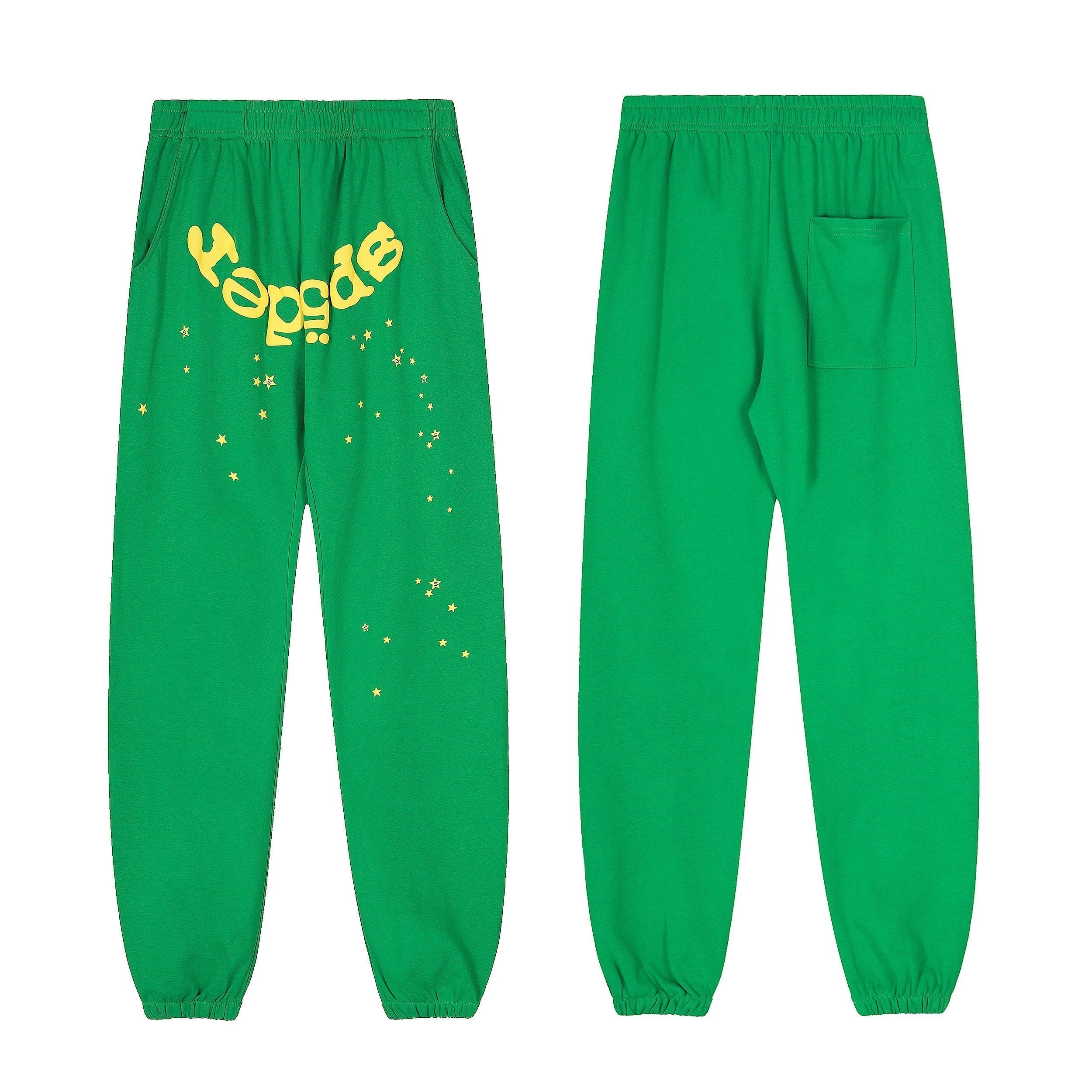 Sp5der Gold Spider‑Web Green Pullover Hoodie